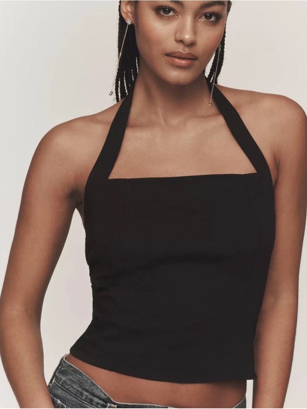 Anthropologie Maeve Black Structured Halter Top Size Small New With Tags - Picture 1 of 11